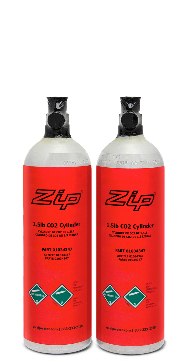 Zip 2 x 1.5lb CO2 refillable/recyclable cylinders – Zip Water USA