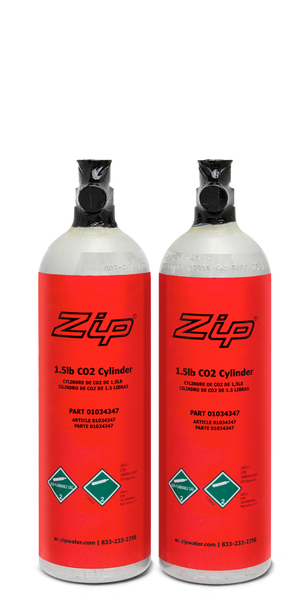 Zip 2 x 1.5lb CO2 refillable/recyclable cylinders